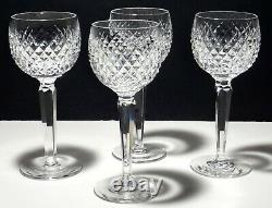 4 Vintage Waterford Crystal Alana Wine Hock Glasses Made In Ireland