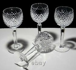 4 Vintage Waterford Crystal Alana Wine Hock Glasses Made In Ireland