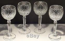 4 Vintage Waterford Crystal Alana Wine Hock Glasses Marked Gothic Ireland