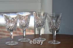 4 Vintage Waterford Crystal Lismore 7 Tall Water Wine Glasses Signed Never Used