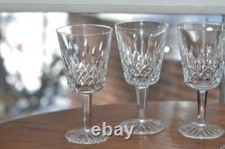 4 Vintage Waterford Crystal Lismore 7 Tall Water Wine Glasses Signed Never Used