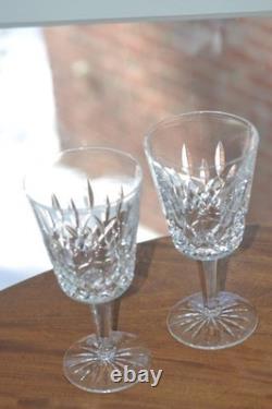 4 Vintage Waterford Crystal Lismore 7 Tall Water Wine Glasses Signed Never Used