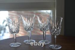 4 Vintage Waterford Crystal Lismore 7 Tall Water Wine Glasses Signed Never Used