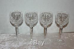 4 Vintage Waterford Crystal Lismore Balloon Wine Glasses Stems