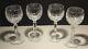 4 Vintage Waterford Crystal Lismore Wine Hock Glasses 7 3/8 Ireland