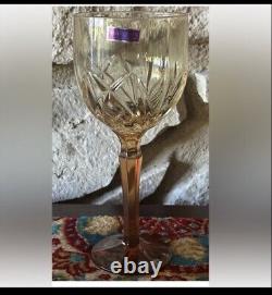 4 Vintage Waterford Crystal Water Wine Glasses Marquis Amber Brookside