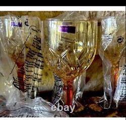 4 Vintage Waterford Crystal Water Wine Glasses Marquis Amber Brookside