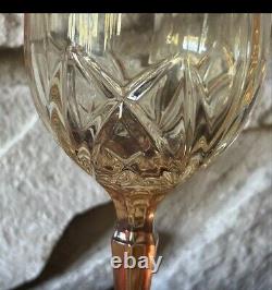 4 Vintage Waterford Crystal Water Wine Glasses Marquis Amber Brookside