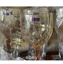 4 Vintage Waterford Crystal Water Wine Glasses Marquis Amber Brookside