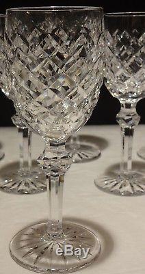 4 Vintage Waterford Powerscourt White Wine Glasses 6 3/8