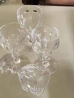 4 Vtg Villeroy & Boch Bernadotte Clear Crystal Water Wine Glasses Goblets 6
