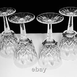 4 WATERFORD LISMORE Claret Wine Glasses / VINTAGE IRISH CRYSTAL / Cut By Hand