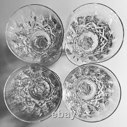 4 WATERFORD LISMORE Claret Wine Glasses / VINTAGE IRISH CRYSTAL / Cut By Hand