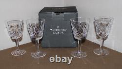 4 Waterford Crystal Lismore Vintage Claret Wine Glasses 5-7/8 NO CHIPS + Box