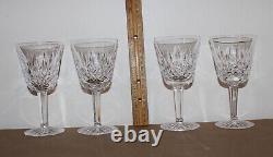 4 Waterford Crystal Lismore Vintage Claret Wine Glasses 5-7/8 NO CHIPS + Box