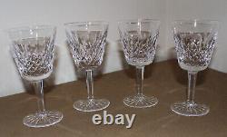 4 Waterford Crystal Lismore Vintage Claret Wine Glasses 5-7/8 NO CHIPS + Box