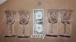 4 Waterford Crystal Lismore Vintage Claret Wine Glasses 5-7/8 NO CHIPS + Box