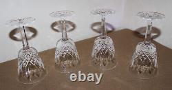 4 Waterford Crystal Lismore Vintage Claret Wine Glasses 5-7/8 NO CHIPS + Box