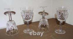 4 Waterford Crystal Lismore Vintage Claret Wine Glasses 5-7/8 NO CHIPS + Box