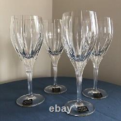 4 pc Vintage 1986 Noritake Madison Avenue Lead Crystal Wine Glasses New in Box