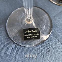 4 pc Vintage 1986 Noritake Madison Avenue Lead Crystal Wine Glasses New in Box