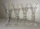 4 vintage hand blown Italian Venetian stemware glass wine champagne glasses