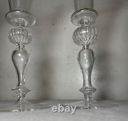 4 vintage hand blown Italian Venetian stemware glass wine champagne glasses