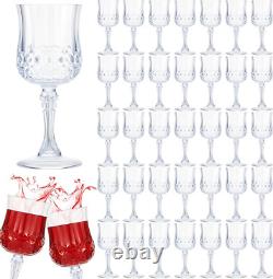 50 Pcs Reusable Vintage Wine Glasses Colorful Goblets for Parties & Weddings