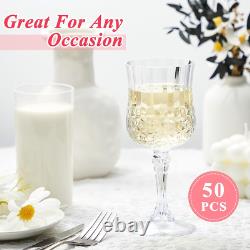 50 Pcs Reusable Vintage Wine Glasses Colorful Goblets for Parties & Weddings