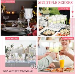 50 Pcs Reusable Vintage Wine Glasses Colorful Goblets for Parties & Weddings