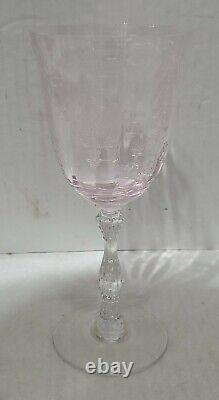 5Vintage Lenox Fostoria Navarre Pink 6 1/8 Sherry Wine Glass Crystal Stem