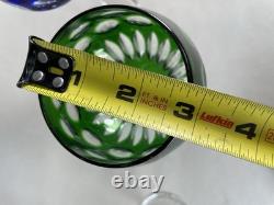 5 Bohemian Multi Color Cut To Clear Wine Glasses