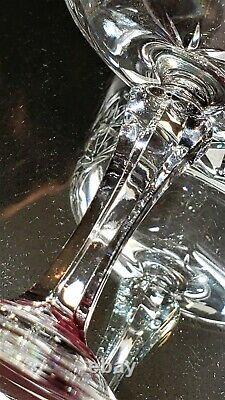 5 ELEGANT Crystal 6 Oz Wine Champagne Glasses Stems CUT GLASS CUPS PANELED STEMS