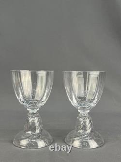 5 Rare Vintage ARS Cenedese Murano Blown 5 1/8 Footed Swirl 6 oz Wine Glasses