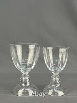 5 Rare Vintage ARS Cenedese Murano Blown 5 1/8 Footed Swirl 6 oz Wine Glasses