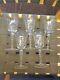 (5) VINTAGE BEAUTIFUL TIFFANY Wine Glasses Etched Cut Engraved with Flowers Leaves