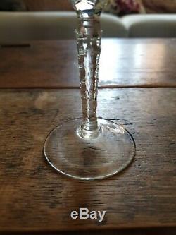 5 Vintage Bohemian Polish Cut to Clear Lead Crystal Wine Hock Glasses exquisite