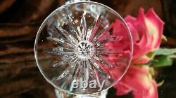 5 Vintage Crystal Champagne Wine Glasses CUT PANELED stems CUT FLOWERS Germany