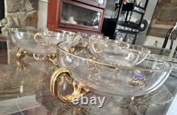 5 Vintage Gold Roemer Wine Glasses, Moser-Millot 6 and Three Gold Plates