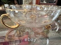 5 Vintage Gold Roemer Wine Glasses, Moser-Millot 6 and Three Gold Plates