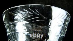 5 Vintage Libbey Rock Sharpe Elegant Floral Etched Wine Claret Glasses