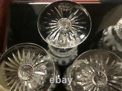 5 Vintage Scottish Edinburgh Crystal Thistle Wine / Sherry Glasses (signed)