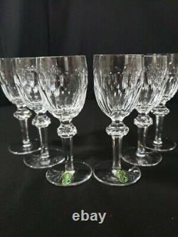 6X Waterford Crystal Curraghmore Sherry Wine Glasses Vintage Labels Old Etching