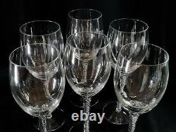 6 Air Twist Crystal Wine/Water Glasses Goblets 8.75 Spiral FREE SHIP