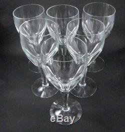 6 Art Deco Vintage Holmegaard Kastrup Cut Crystal Windsor Red Wine Glasses 1930