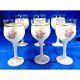 6 Arte Murano Shabby Chic Rose Marbled Wine Glasses Set by M. Valenti Vintage