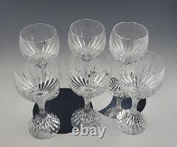 6 Baccarat France Crystal Massena Pattern Wine Glasses 6.25 (one with chip)