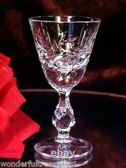 6 CUT Crystal Glass Wine Cordial Shot Glasses RING Stem Vntg U. S. ZONE GERMANY