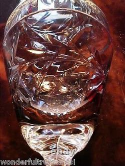 6 CUT Crystal Glass Wine Cordial Shot Glasses RING Stem Vntg U. S. ZONE GERMANY