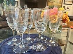 (6) Dansk Design Crystal Ursula Pattern Red Wine Goblet Drinking Glasses 7 7/8